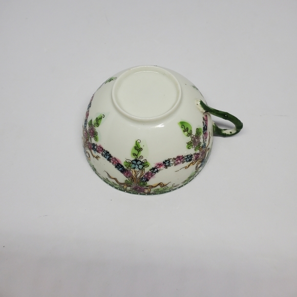 Handpainted Floral Moriage Porcelain Tea Cup 1940's Vintage Pre-Owned - Picture 12 of 13